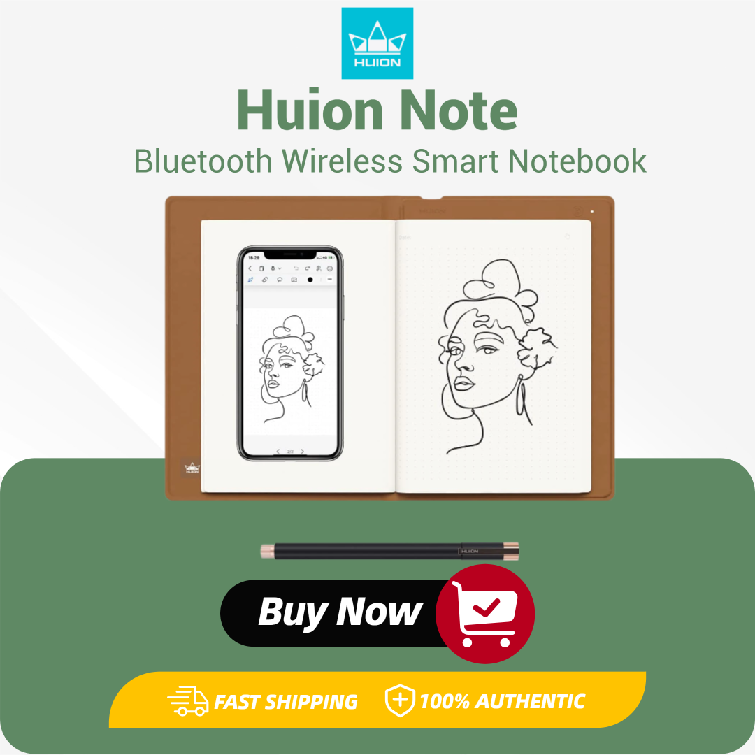 Huion Tablet Accessories - Bloc-notes intelligent Huion Note, tablette graphique