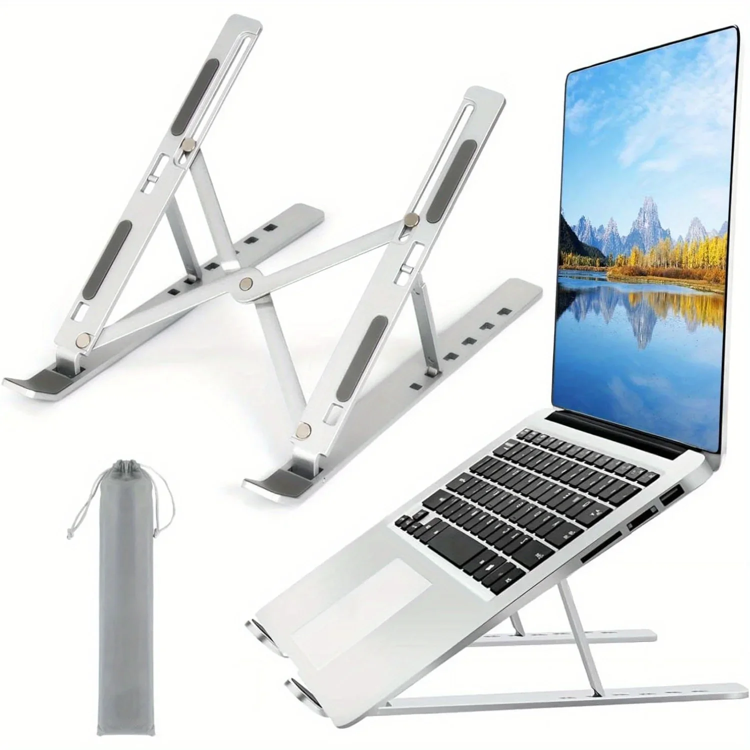 Cooling Stand Tablet - Support d'ordinateur portable pliable en aluminium,