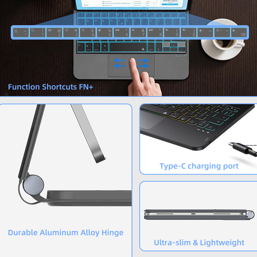 Étui clavier rétroéclairé sans - Tablet Keyboard Case avis et prix