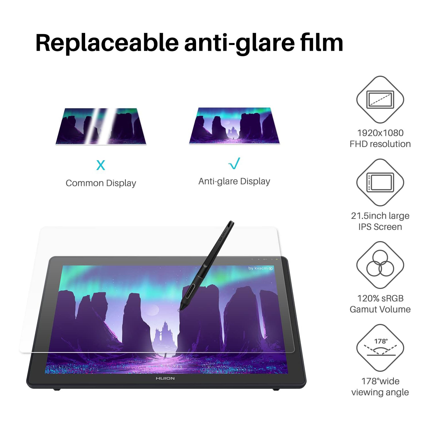 Huion-Tablette graphique Kamva - Huion Tablet Accessories avis et prix